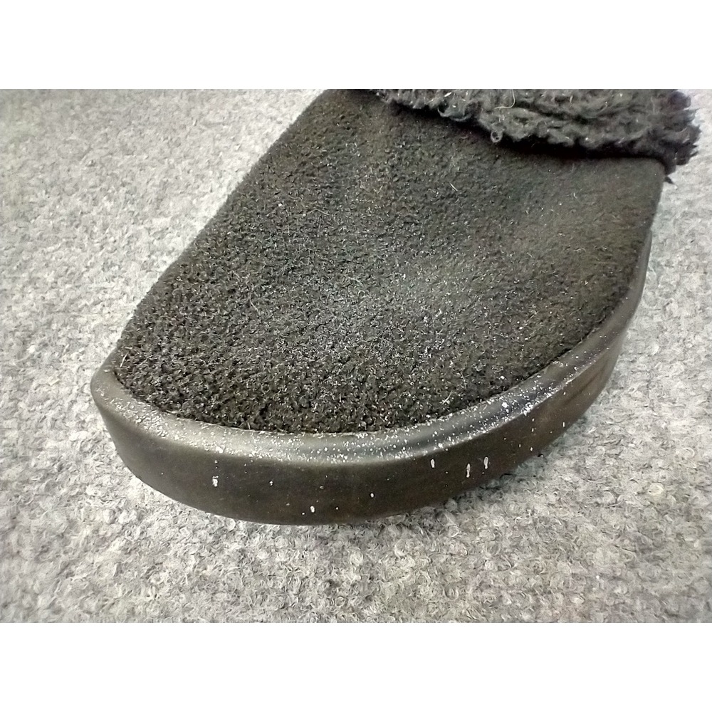 OOFOS Oocoozie Low Womens 8 Black Fleece Recovery Slipper Mule Slip On Comfort - Picture 11 of 12